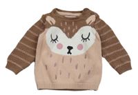 Hnědo-růžový svetr s čumákem F&F