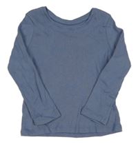 Modrošedé žebrované triko Primark