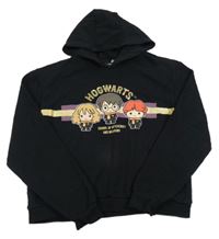 Černá crop mikina s potiskem a kapucí - Harry Potter Primark