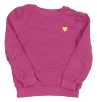 Fuchsiová mikina se srdcem Kiabi