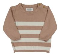 Starorůžovo-bílý svetr s pruhy F&F