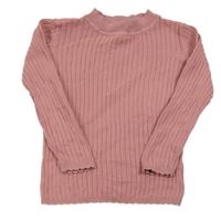 Starorůžový žebrovaný svetr Tu