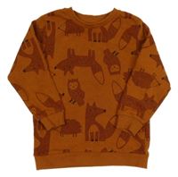 Hnědá mikina se zvířaty Matalan