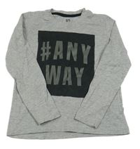 Šedé melírované triko s potiskem s nápisem Pepperts