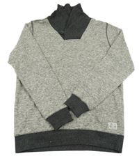 Šedá melírovaná mikina s límcem C&A