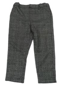 Tmavošedo-černé kostkované chino kalhoty Primark