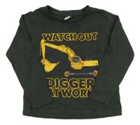 Tmavokhaki triko s bagrem Dopodopo