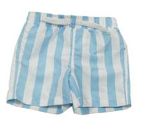 Světlemodro-bílé pruhované šusťákové kraťasy Primark