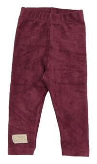 Vínové žebrované sametové legíny s nášivkou Nutmeg