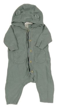 Zelenošedá pletená kombinéza s kapucí H&M