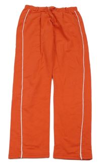 Červené chino tepláky s pruhem