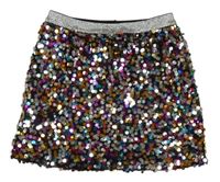 Barevná flitrová podšitá sukně Shein