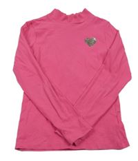 Fuchsiové triko se srdcem s třpytkami Name it