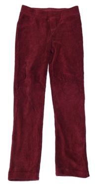 Vínové žebrované sametové tregíny Nutmeg