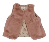 Starorůžová kožešinová podšitá vesta H&M