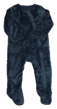 Tmavomodrý chlupatý overal s hvězdami Tu