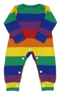 Barevný pruhovaný teplákový overal