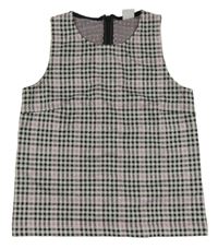 Šedo-černo-lila kostkovaný top Lindex