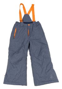 Modré melírované šusťákové oteplovačky s kšandami Kiki&Koko