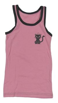 Růžovo-šedá košilka s kočkou Kiki&Koko