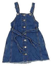 Modré riflové laclové propínací šaty s páskem Denim Co.