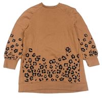 Hnědé teplákové šaty s leopardím vzorem Next
