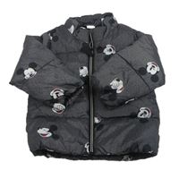 Tmavošedá šusťáková zimní bunda s Mickeym H&M