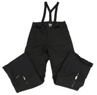 Černé šusťákové funkční oteplovačky s kšandami Decathlon