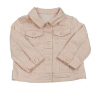 Světlerůžová riflová bunda s kapsami 