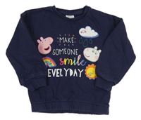 Tmavomodrá mikina s Peppou a kamarády a nápisem 