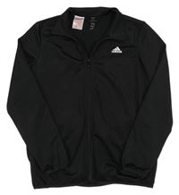 Černá sportovní funkční propínací mikina s logem Adidas