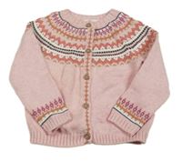 Světlerůžový vzorovaný propínací svetr Next