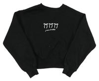 Černá crop mikina s mašličkami Zara