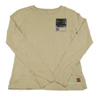 Béžové triko s nápisem Name it