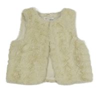 Smetanová podšitá kožešinová vesta H&M