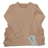 Nové - Meruňkové melírované triko s volánky Dunnes 