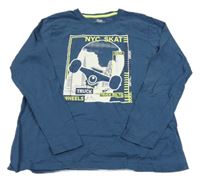 Tmavomodré triko se skatem Yigga