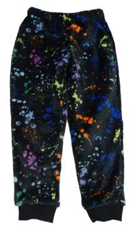 Černo-barevné plyšové pyžamové kalhoty Nutmeg