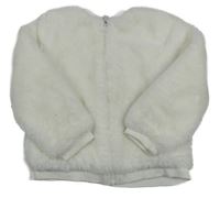 Bílá chlupatá podšitá mikina 