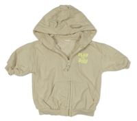 Smetanová propínací mikina s nápisem a kapucí Next