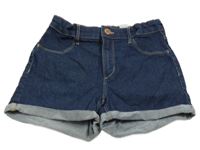 Tmavomodré riflové kraťasy 