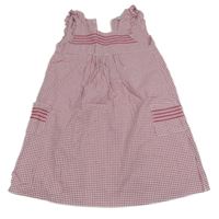 Bílo-červené kostičkované šaty 