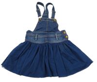 Tmavomodré riflové šaty s tylovou sukní ovs