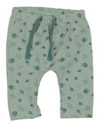 Zelené lehké tepláky s ježky 