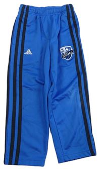 Modré sportovní tepláky s výšivkou Adidas
