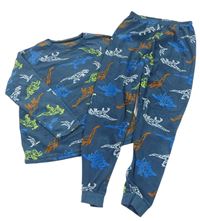 Tmavozelené fleecové pyžamo s dinosaury Matalan
