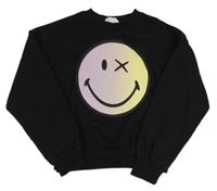 Černá crop mikina se smajlíkem H&M