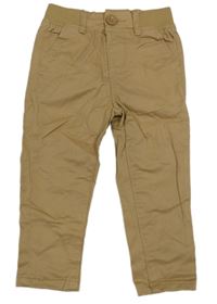 Béžové plátěné chino kalhoty s úpletovým pasem Dunnes Stores