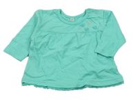 Zelené triko s 3D květy 