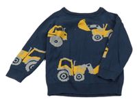 Tmavomodrý svetr s bagry F&F